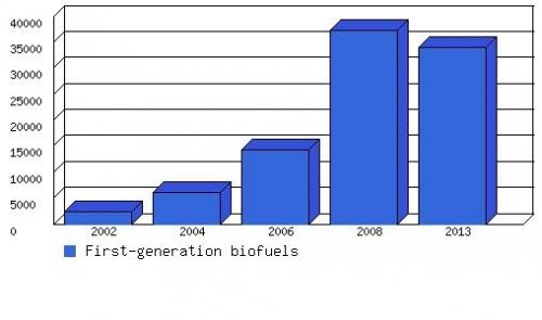 VALUE OF THE NORTH AMERICAN MARKET  BY BIOFUEL TYPE, 2002-2013